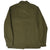 Back of olive green US Army OG 108 wool field shirt with long sleeves and buttoned cuffs
