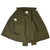 Inside view of US Army OG 108 wool field shirt showing lining, seams and labels