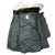 Open USAF N-3B flight parka showing the inside lining, hood trim, label and interior drawcords