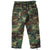 Back view of US Army ripstop woodland camo combat trousers with rear and cargo pockets