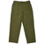 Front of olive green US Army M51 field wool trousers with slant pockets and waist adjusters
