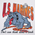 Close-up of U.S. Marines bulldog, EGA and leash print on white tee
