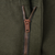 Close-up of the metal fly zipper on olive green US Army M51 field wool trousers