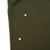 Close-up of olive green trouser fabric with two small areas marked by arrow stickers