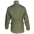 Back view of olive green US Army M65 field jacket with shoulder epaulets and waist seam