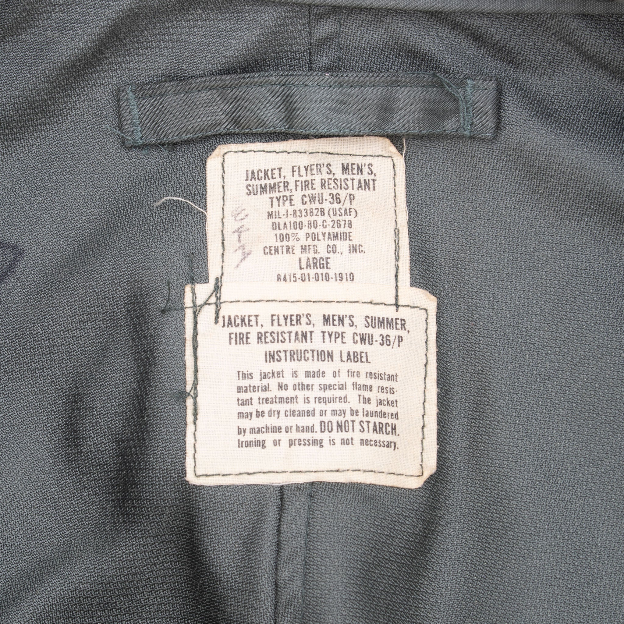 VINTAGE US AIR FORCE CWU 36/P 36P SUMMER FLIGHT JACKET 1980 SIZE