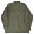 Back of olive green USMC P64 sateen utility shirt