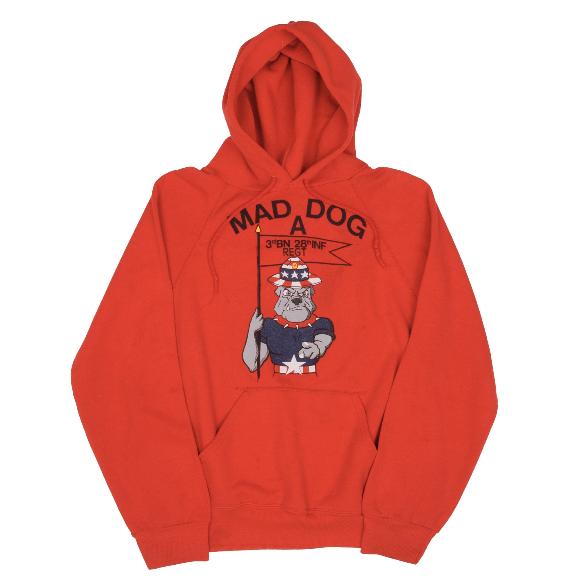 mad dog gear VINTAGE US ARMY MAD DOG A 3RD BN 28TH INF SWEATSHIRT HOODIE 1990S SIZE – Rare Gear USA