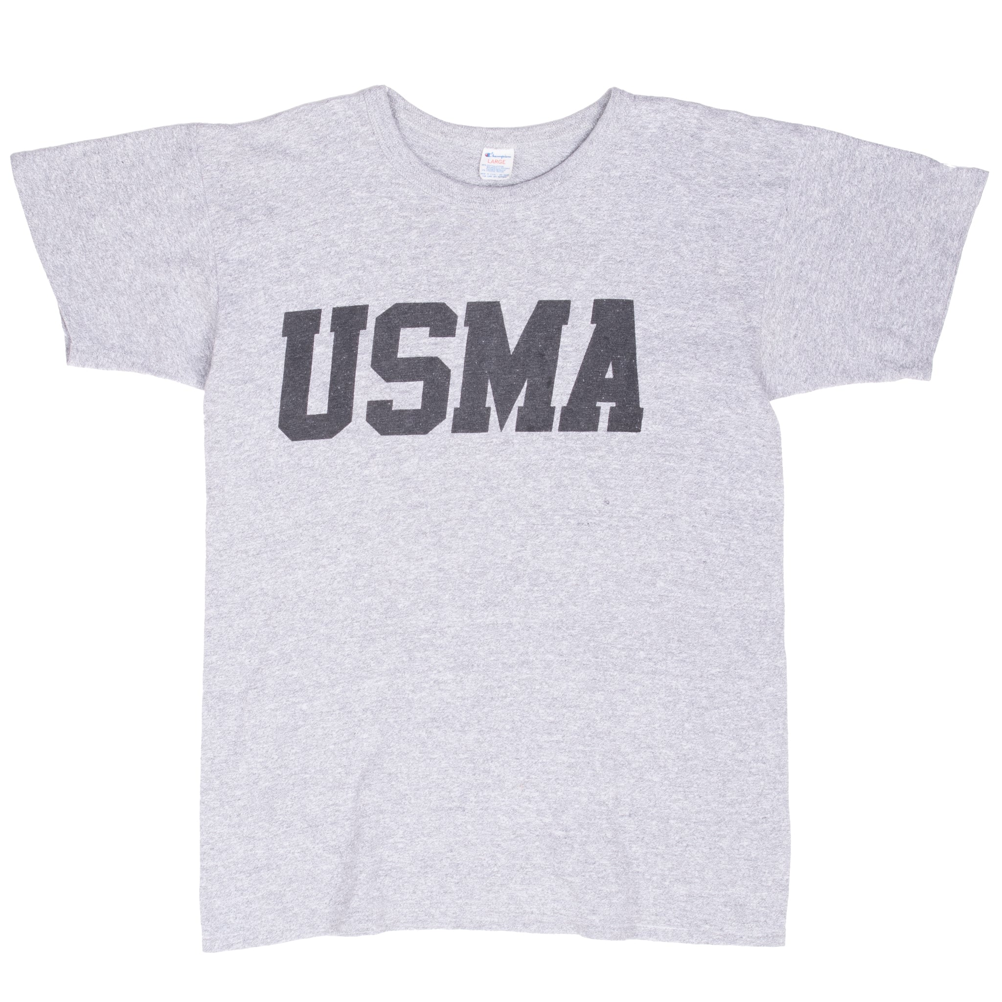 VINTAGE USMA US MILITARY ACADEMY GREY CHAMPION TEE SHIRT 1980S 