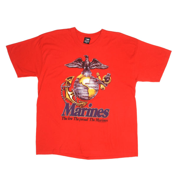 Vintage USMC United States Marines Corporation The Few The Proud The Marines Tee Shirt 1993 Size XL Made In USA With Single Stitch Sleeves