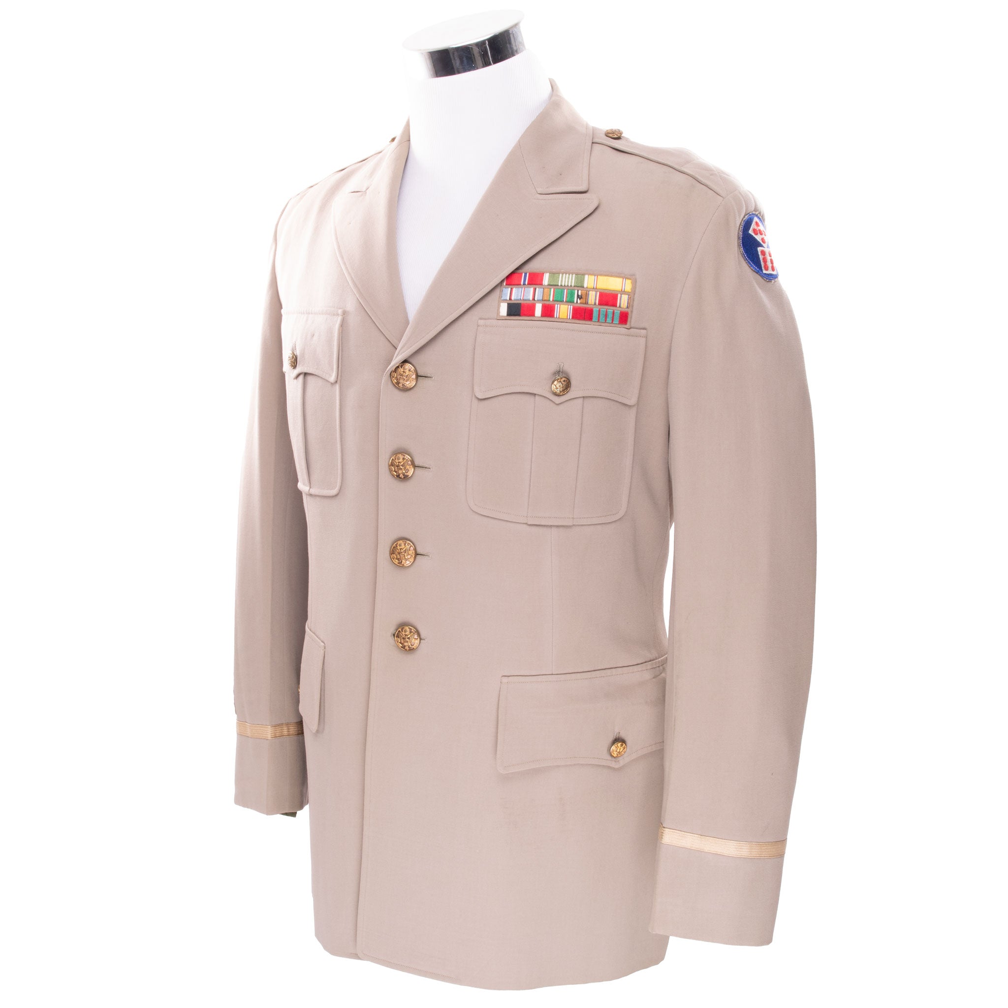 VINTAGE US ARMY UNIFORM OFFICER DRESS JACKET PATCH POST WW2 SIZE