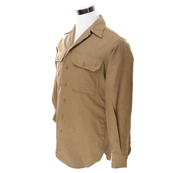 Vintage Us Army M-37 M37 Wool Shirt 1942 Ww2 Patch Size 14 1/2 X 33