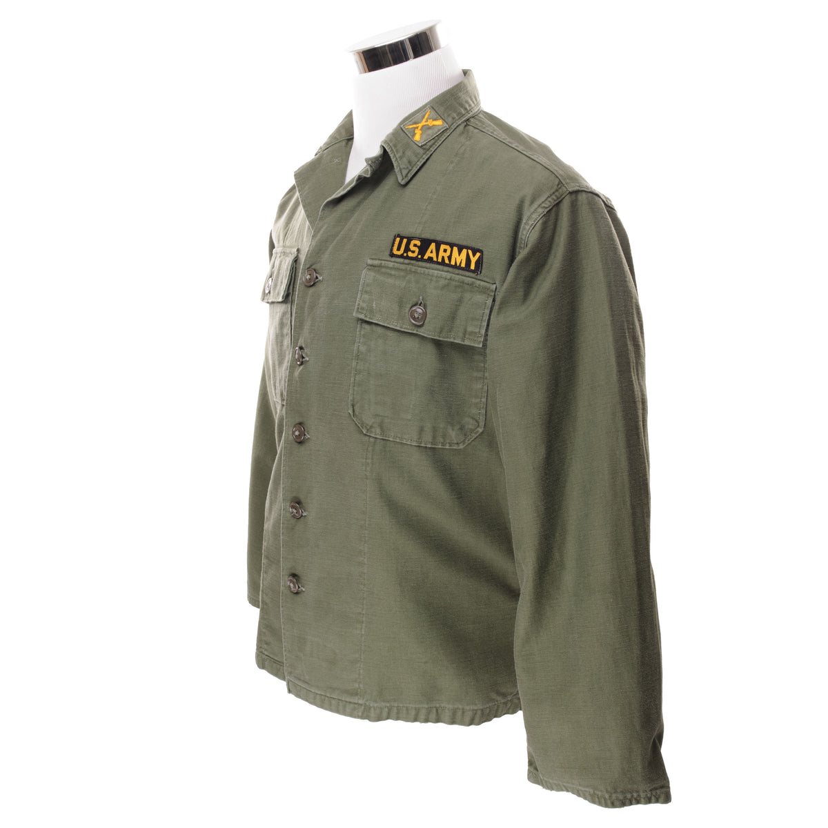 VINTAGE US ARMY UTILITY SHIRT P58 1959 FIRST PAT VIETNAM WAR SIZE LARG ...