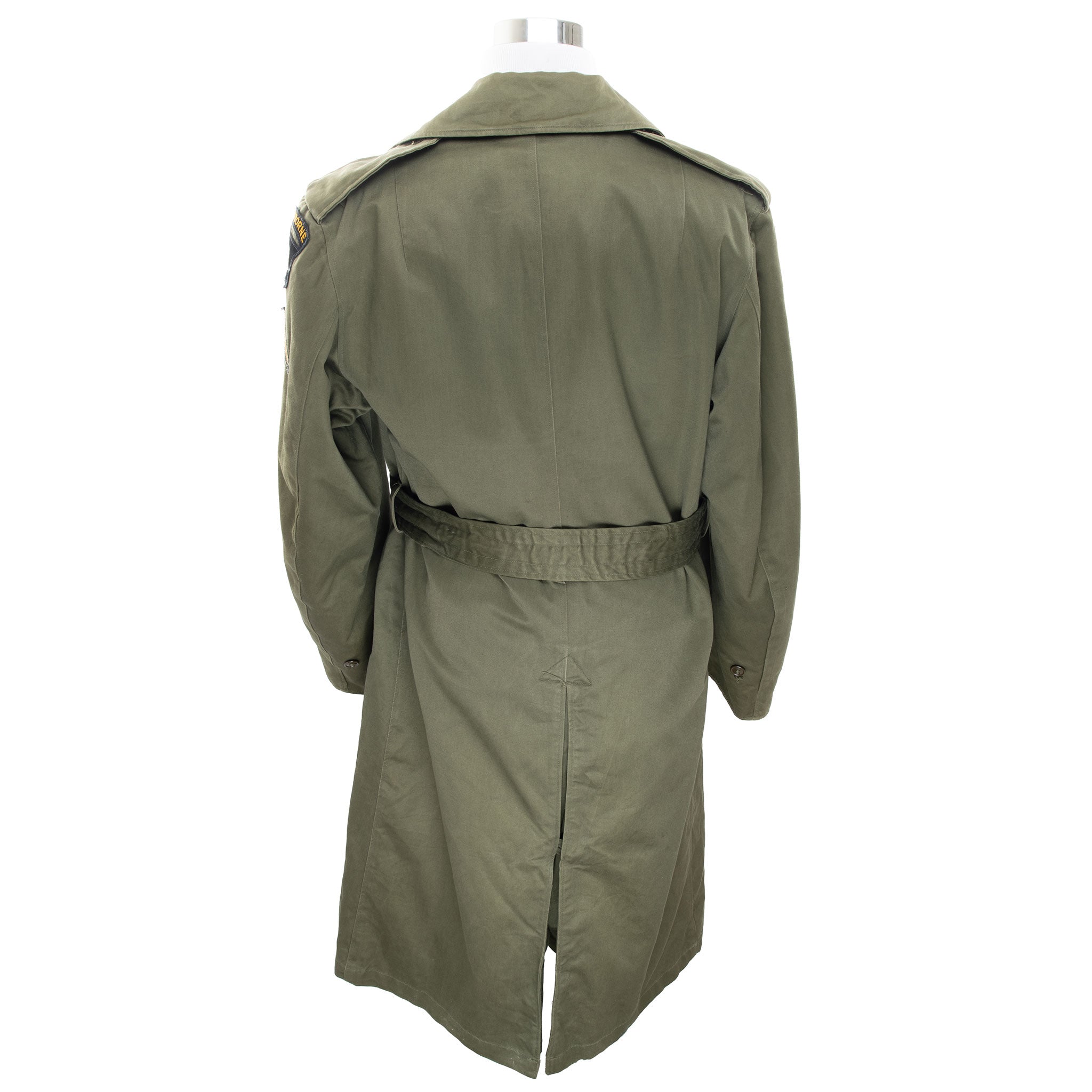 VINTAGE US ARMY OVERCOAT TRENCH COAT AIRBORNE 101 1952 KOREAN WAR