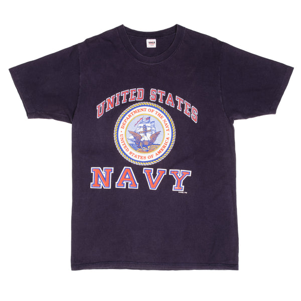 Vintage US Navy Tee Shirt 1988 Size Large Made In USA With Single Stitch Sleeves.