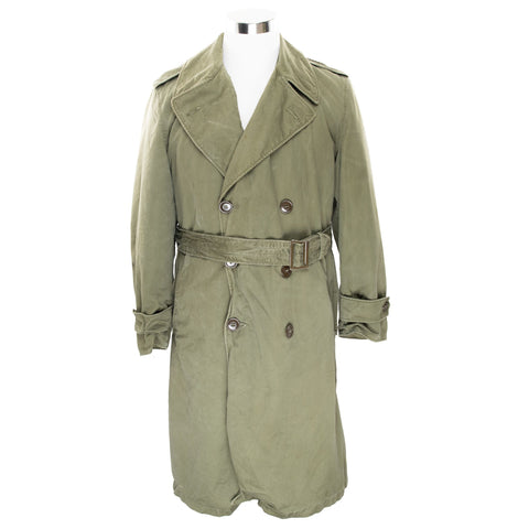 VINTAGE US ARMY OVERCOAT TRENCH COAT LINER 1953 KOREAN WAR SIZE MEDIUM SHORT