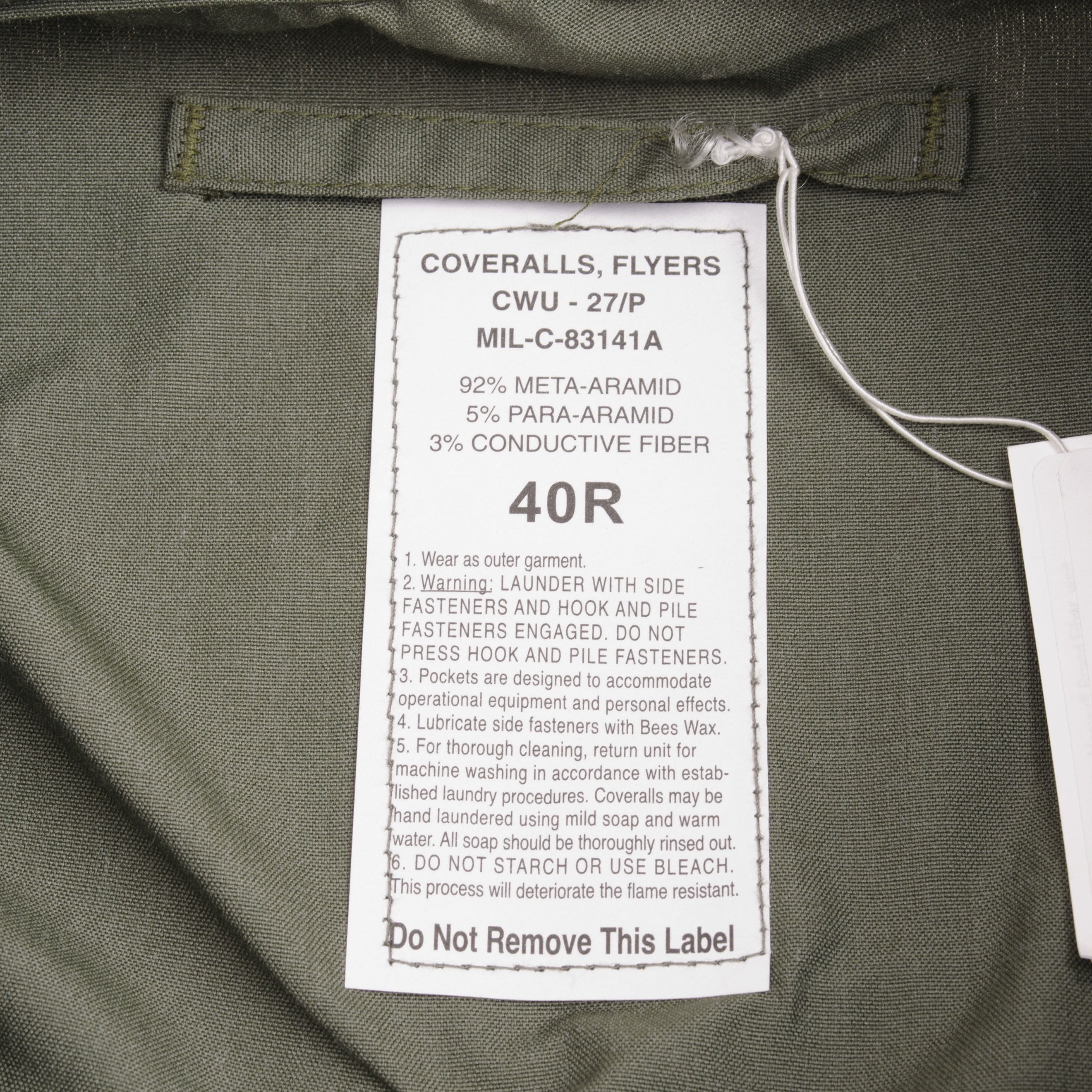 VINTAGE US AIR FORCE CWU 27/P FLIGHT DUPONT COVERALL SIZE
