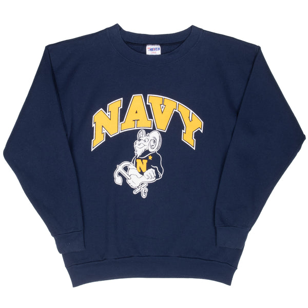 Vintage Usn Navy Goat Blue Sweatshirt 2000S Made In Usa