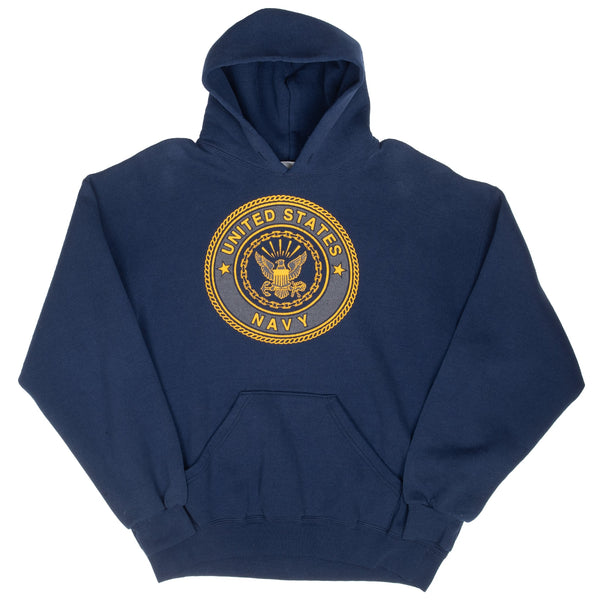 Vintage Uns United States Navy Hoodie 2000S Size Large Made In Usa