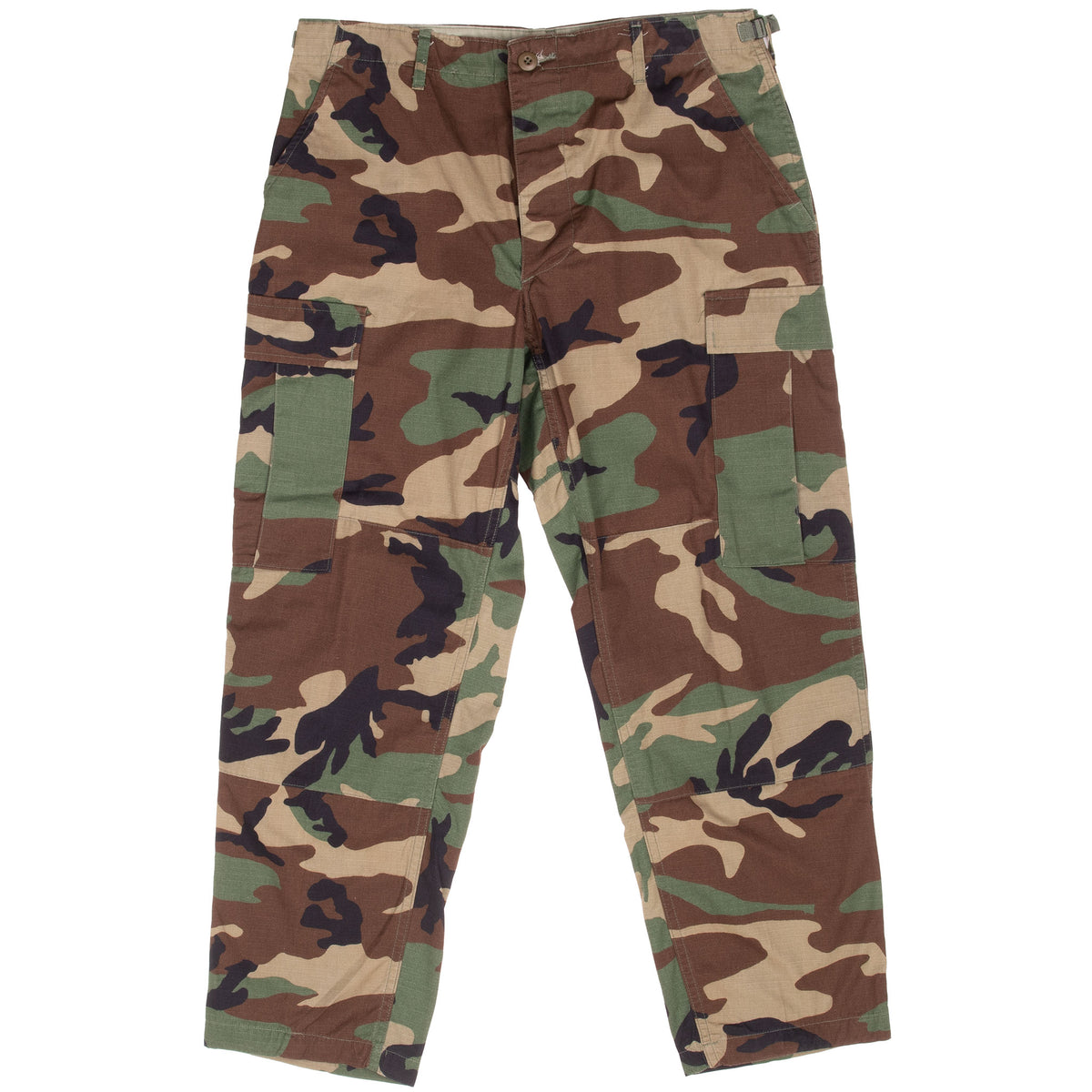 VINTAGE US ARMY RIP STOP WOODLAND CAMO COMBAT TROUSER 2000 MEDIUM SHOR ...