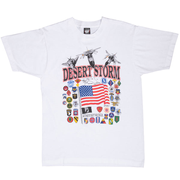 Vintage Operation Desert Storm Tee Shirt 1991 Size Medium Made In Usa With Single Stitch Sleeves