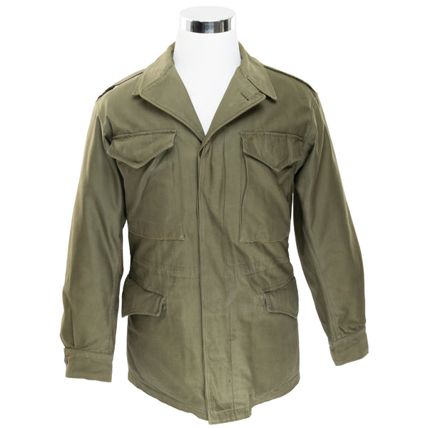 Vintage US Army M-1943 M43 Field Jacket 1940S World War II Size 36R.

With a custom Satin Liner