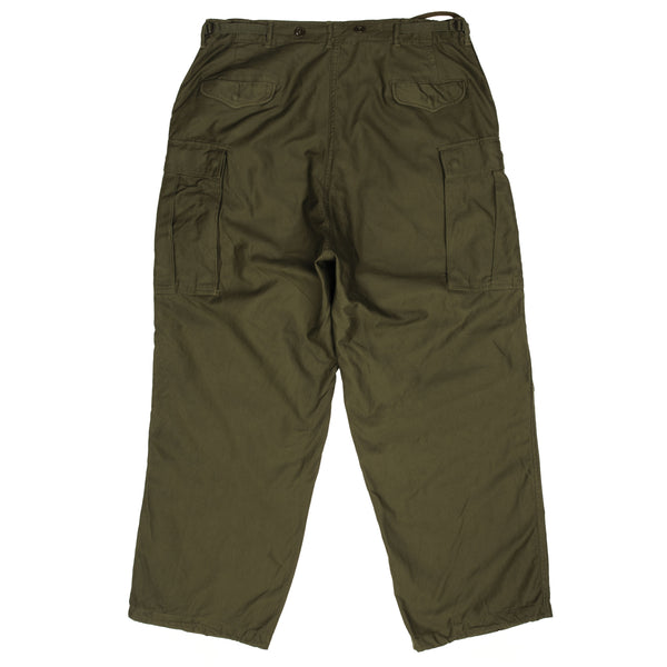 Vintage US Army M51 Cotton OG 107 Field Trousers Pants 1951 Pattern 1952 Vietnam War Size Large Regular W38 L30 Nos Deadstock  WYNN ENTERPRISES INC.   QM-8923-0.I 198-C-57