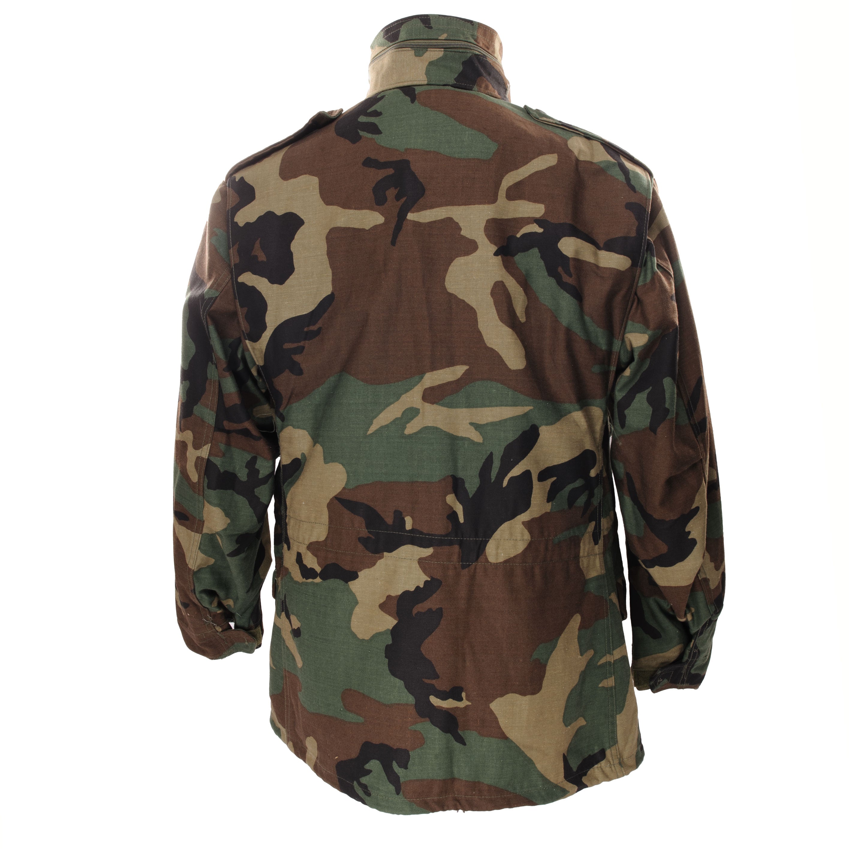 VINTAGE US ARMY M65 WOODLAND CAMO FIELD JACKET 1985 MEDIUM