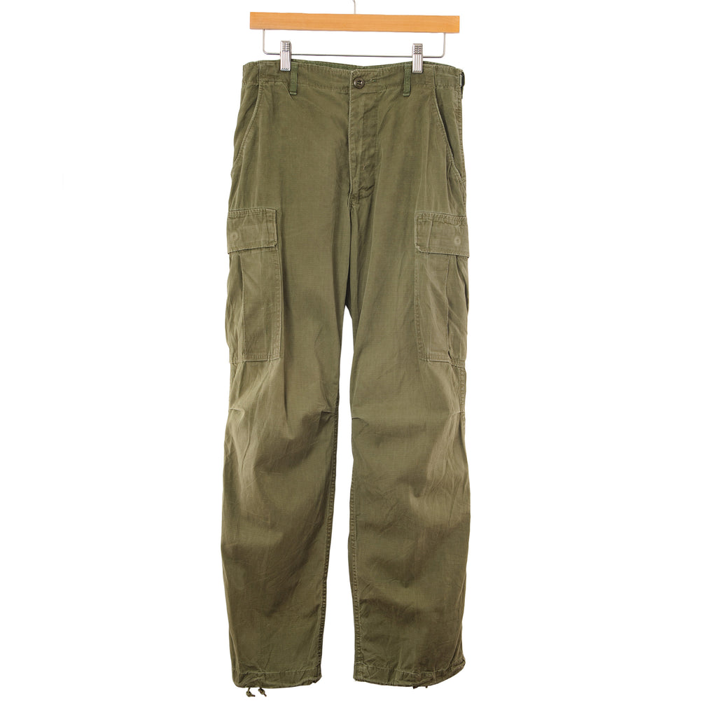 Vintage US Army Field Trousers Pants Rip Stop Poplin 1969 Vietnam War Size 30X32 Small Long.