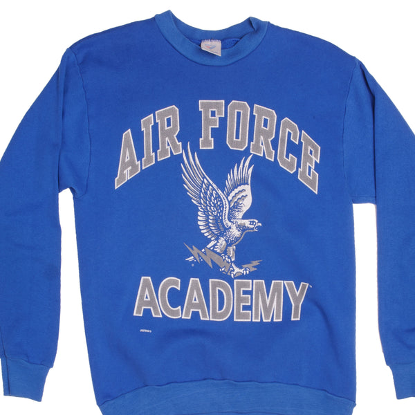 Vintage Blue USAF Air Force Academy Sweatshirt 1990s Size Medium Made In USA