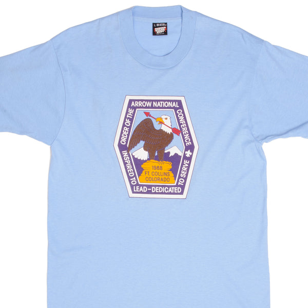 Vintage Order Of The Arrow National Conference Inspired To Lead-Dedicated To Serve 1988 FT. Collins Colorado Tee Shirt Size Medium Made In USA