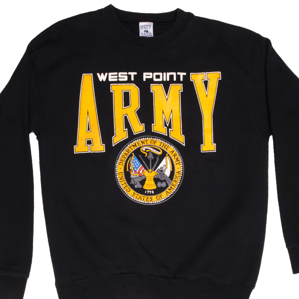 Vintage Black US Army West Point Sweatshirt 1990s Size L Made In USA