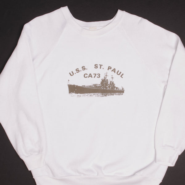 Vintage USN Us Navy USS St Paul CC73 1990S Sweatshirt Size Large 