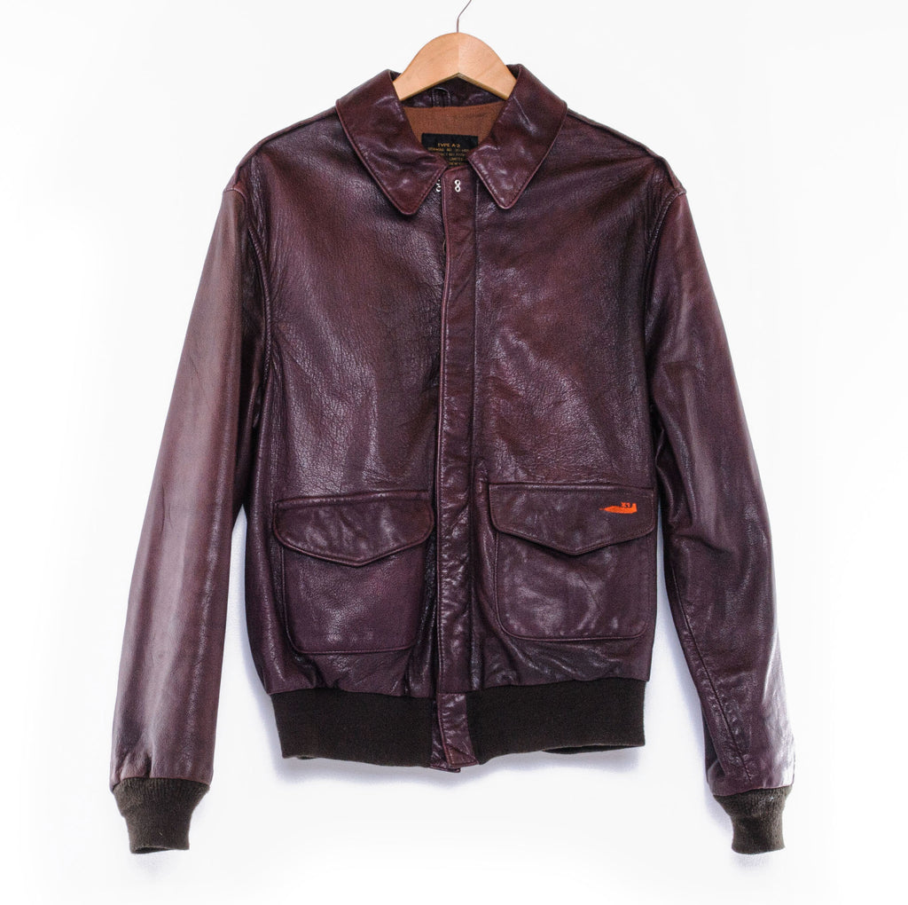 Vintage USAF US Air Force Flight Leather Jacket Goatskin Type A2 Size 44 L.