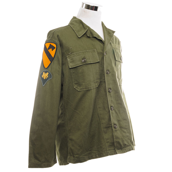 美國陸軍實用襯衫 P-58 P58 60 年代越戰第一 CAV DIV FORSCOM 專家 E4 補丁中號