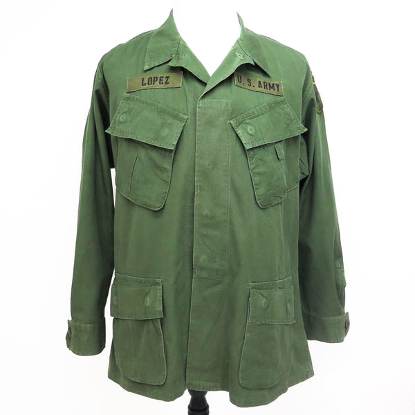 米軍 トロピカル コンバット ジャケット 4TH パターン 1968 ベトナム戦争 USA REC パッチ サイズ L ショート