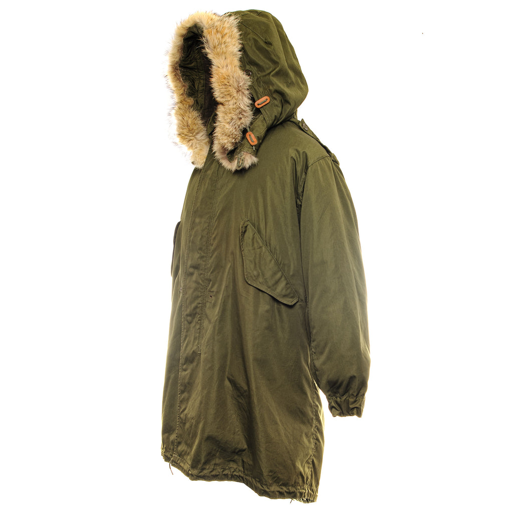 US ARMY M-1951 M-51 FISHTAIL PARKA COMPLETE COYOTE FUR 1952 DEADSTOCK W LINER SIZE SMALL
