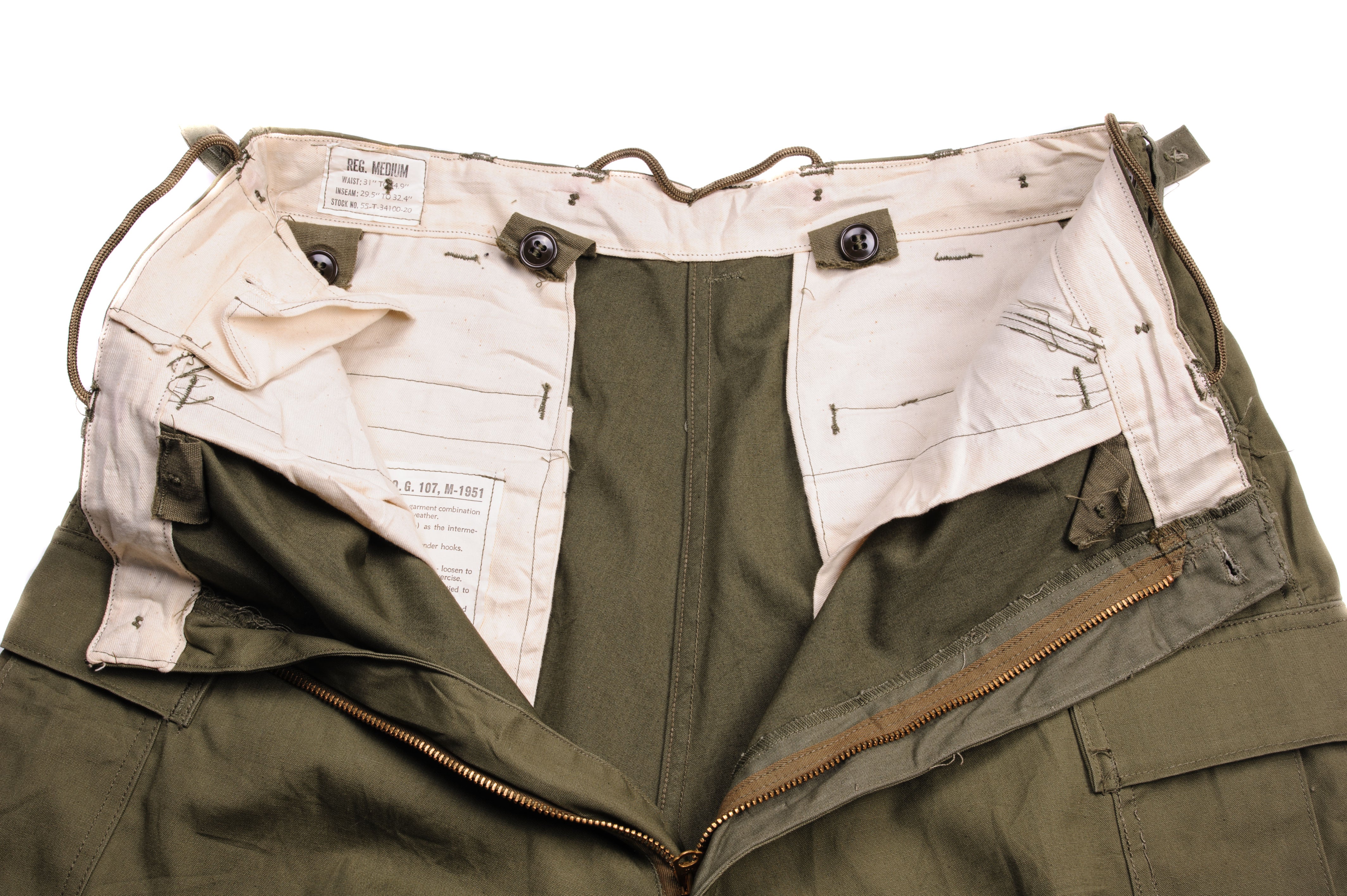 VINTAGE US ARMY FIELD TROUSERS PANTS M-1951 M51 1950'S SIZE