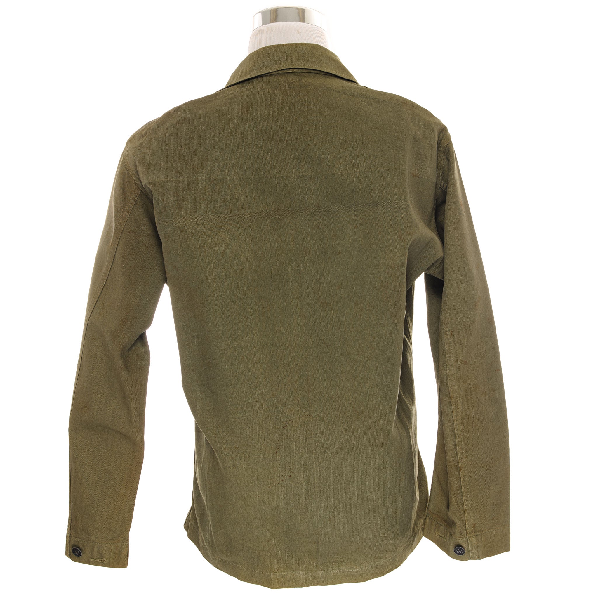 VINTAGE US ARMY HBT HERRINGBONE TWILL SHIRT 2ND PATTERN 40'S SIZE 36R