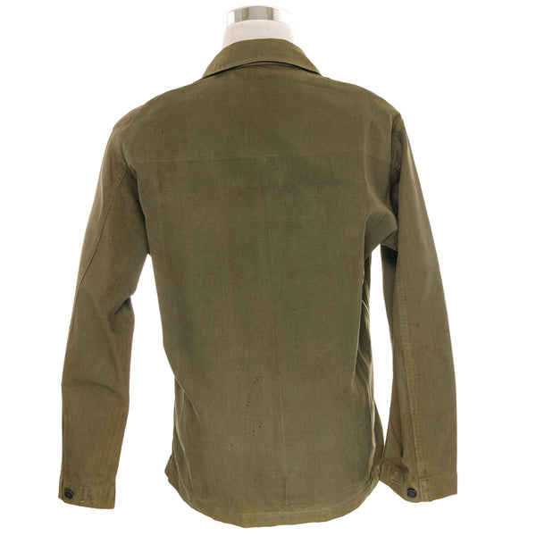 VINTAGE US ARMY HBT HERRINGBONE TWILL SHIRT 2ND PATTERN 40'S  SIZE 36R
