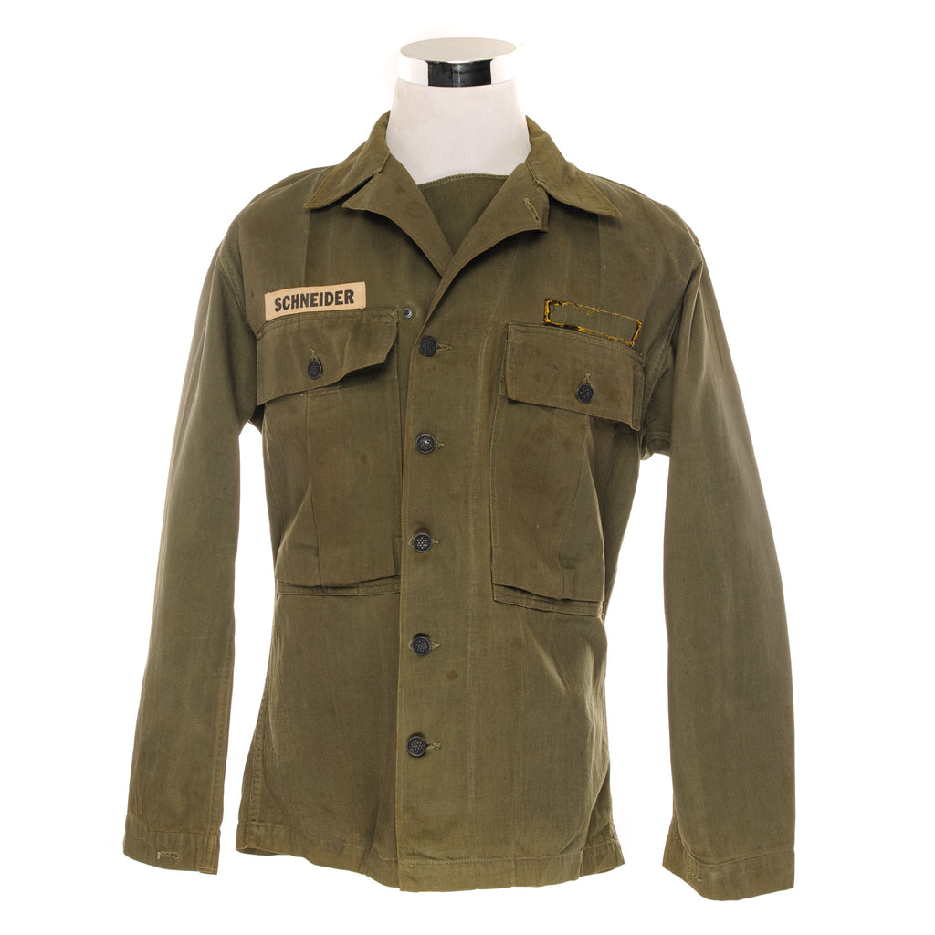 VINTAGE US ARMY HBT HERRINGBONE TWILL SHIRT 2ND PATTERN 40'S  SIZE 36R
