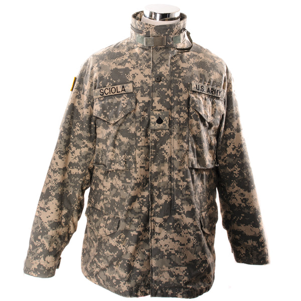 VINTAGE US ARMY M-1965 M65 UNIVERSAL CAMOUFLAGE PATTERN FIELD JACKET 2008 SIZE LARGE REGULAR