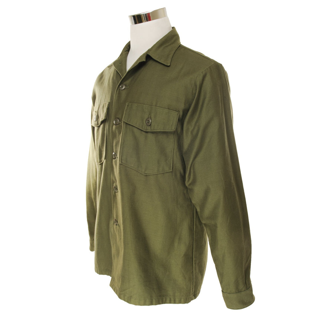 Vintage US Army Cotton Sateen Utility Shirt P-64 P64 Size 16 1/2 X 36 Deadstock. NOS  8405 - 781 - 8949