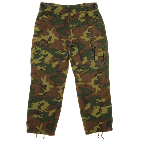 Vintage US Army Tropical Combat Trousers 6th Pattern ERDL Rip Stop Poplin Pants 1968 Vietnam War Size Large Regular W36 L31