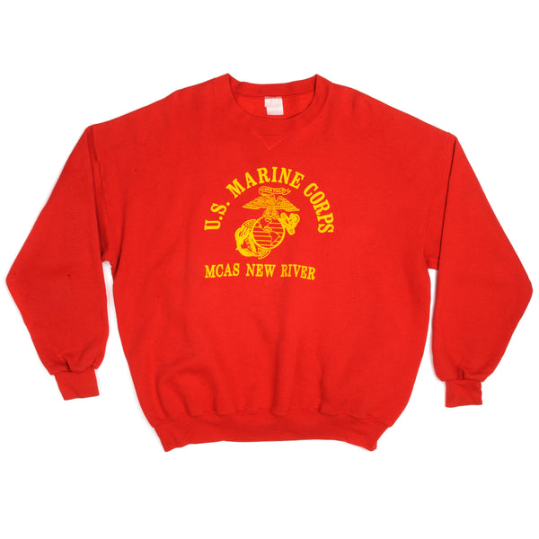 Vintage USMC Marine Corps Air Station New River Soffe Sweatshirt Size 2XLarge.