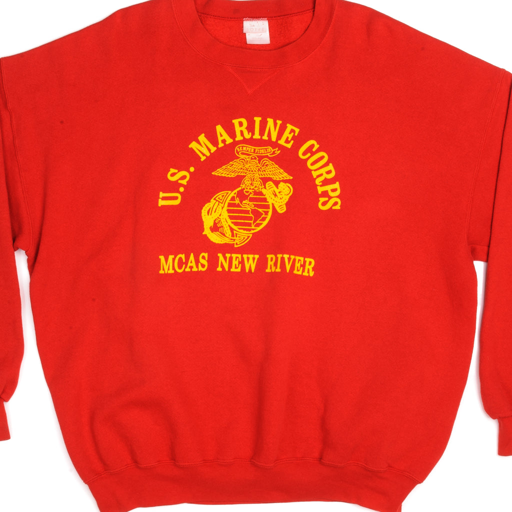 Vintage USMC Marine Corps Air Station New River Soffe Sweatshirt Size 2XLarge.