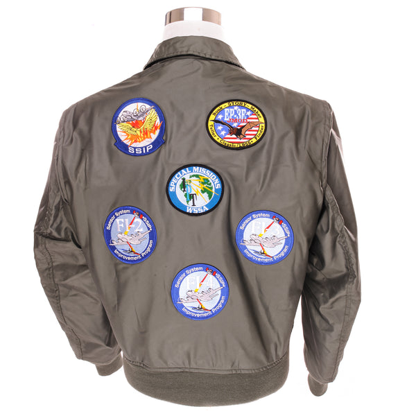 Vintage US Air Force CWU 36/P 36P Summer Flight Jacket 2000 Patches Special Missions WSSA, SSIP FI-4, SSIP FI-3, SSIP FI-2, SSIP, LBSS Size 38-40  MIL-J-83382C  SP0100-00-D-4030