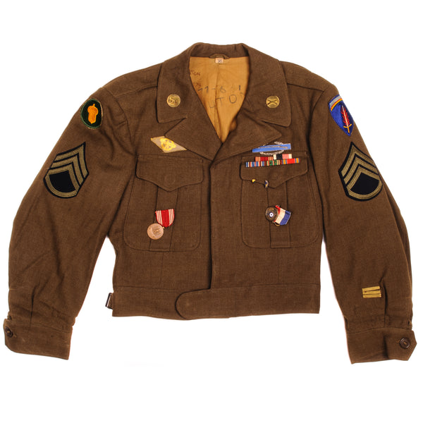 ヴィンテージ 米軍 ウール フィールド ジャケット WW2 時代 サイズ 34S パッチ、記章、リボン付き