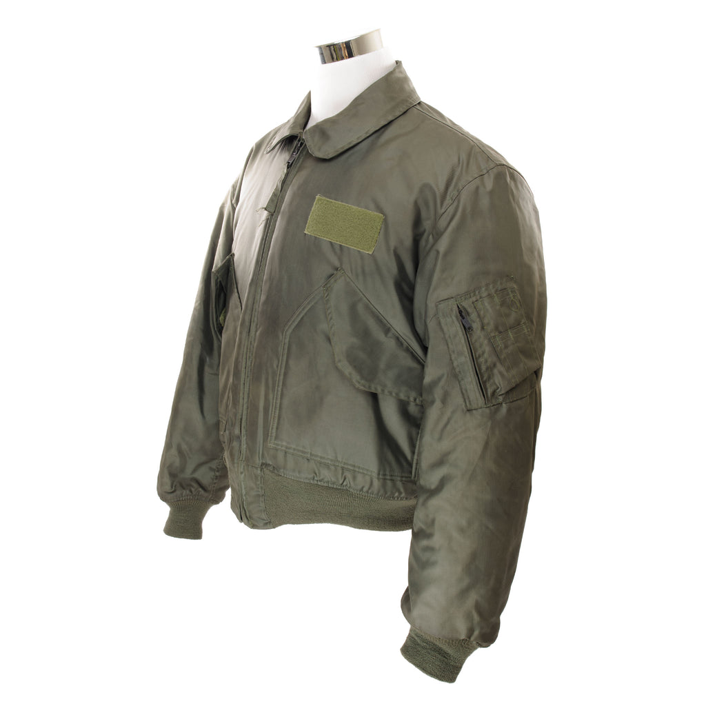 The military Flight Jacket CWU-45P is still currently used, it was made for colder weather and is fire resistant.  Vintage US Air Force CWU 45/P 45P Winter Flight Jacket 1995 Size L.  8415-00-310-1133 MIL-J-83388E SP0100-95-D-4033