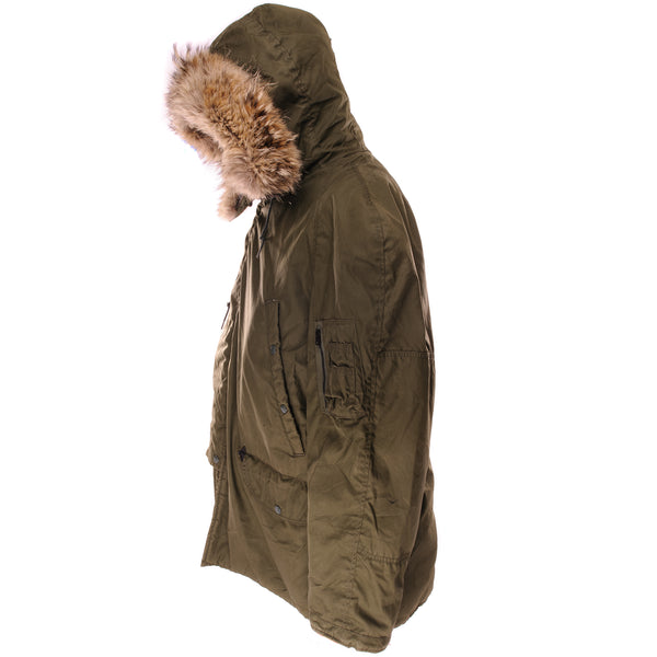 Vintage US Army N-3B N3B Modified Parka Jacket 1972 Vietnam War Size Large.  MIL-J-6279H  Stock No : 8415-899-0387  DSA100-72-C-1794
